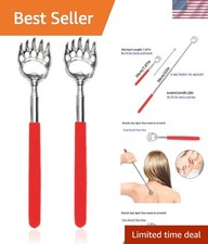 Portable 2PCS Metal Back Scratchers with Bear Claw Heads - Ideal for Travel