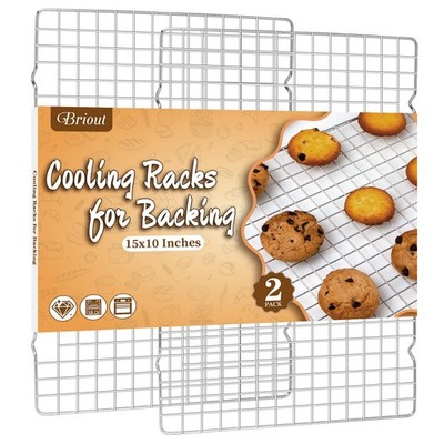 2PCS Cooling Racks For Cooking Baking 15x10 Stainless Steel Oven Wire Sheet Pan