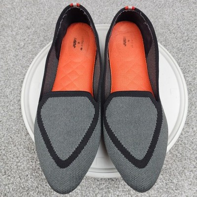 Judy + Birdies The Blackbird Gray Black Knit Loafer Shoes Womens Size 9