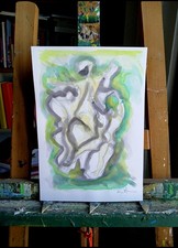 Quadro Arte Contemporanea, Cubismo, Acquerello, Cavaliere 🎠🌈🌌