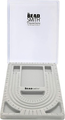 The Beadsmith Bead Board with Cover, Grey 28 - U Channel w/ Gray 