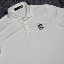RLX Ralph Lauren PGA Oak Hill 2023 Logo Golf Polo White Shirt Mens L