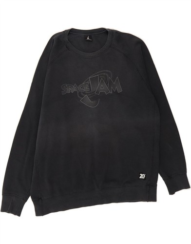 JORDAN Mens Graphic Sweatshirt Jumper XL Black Cotton DI11