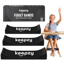 CHAIR ELASTIC BANDS for Kids with Fidgety Feet Anti Slip Black 20 Pack KEEPZY