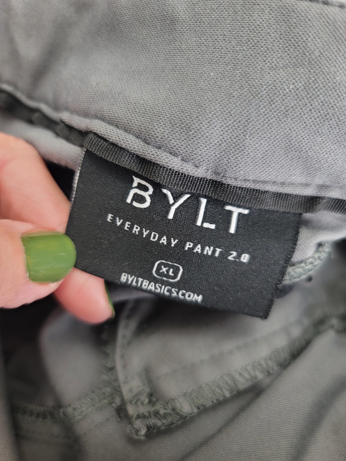 BYLT Everyday Pant 2.0 Mens XL Performance Stretch Chino Golf Travel Casual Gray
