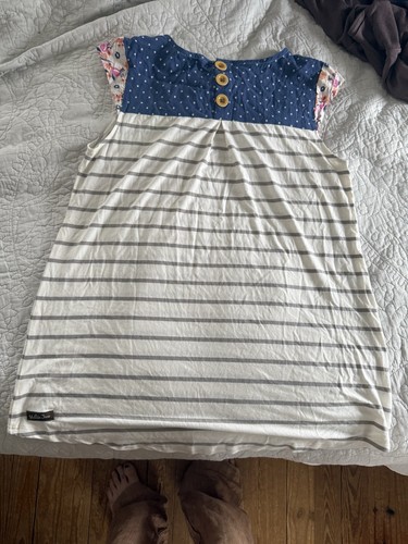 Matilda Jane Let's Go Together Women's Floral & Striped Short Sleeve Top Size S - Afbeelding 2 van 5