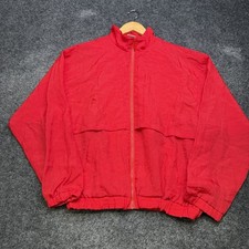 Vintage 90s Puma Windbreaker Track Jacket XL Made In Hong Kong Red