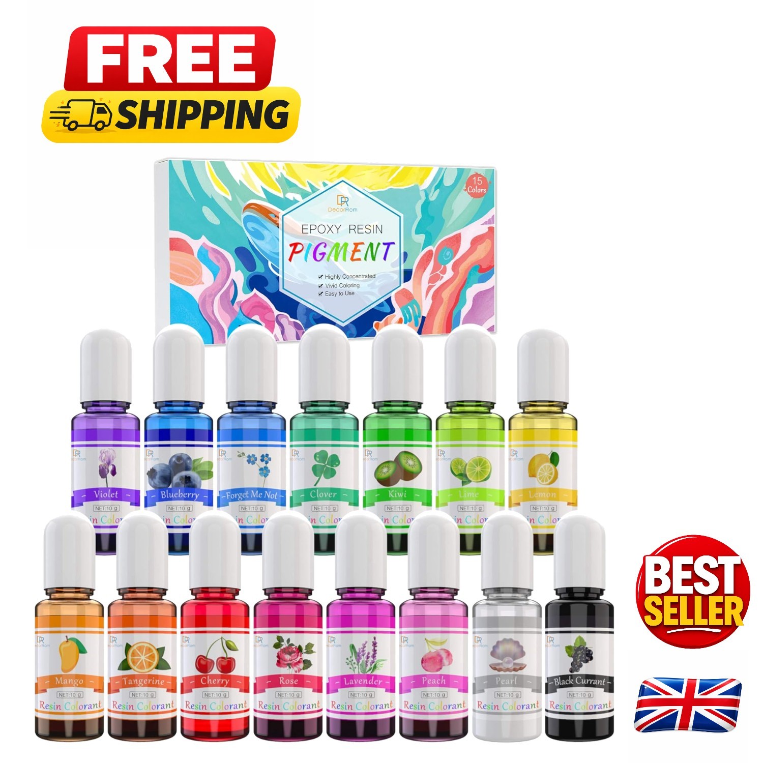 Highly Concentrated Multi-Color Epoxy Resin Pigments - Safe for All Crafts