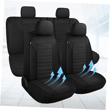 Car Seat Covers 3D Air Mesh, Breathable Cloth Front and Rear Full Set BLACK