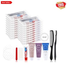 7-in-1 Portable Travel Toiletries Kit - Individually Wrapped Essentials for All
