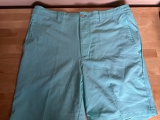 NEW PGA Tour Golf Shorts Men's Flat Front Aqua Blue Performance Size 34