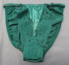 Victoria's Secret S 5 VTG Satin String Bikini Nylon Stretch Lace 80s Gold Label