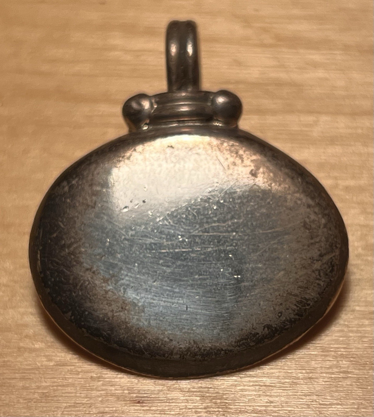 Vintage Solid Sterling Silver Oblong Pendant Neck… - image 1