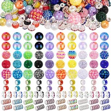 190 Pcs Beads for Pens Making, Rondelle Spacer Bead and 16/20mm Bubblegum Bea...