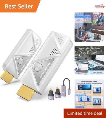 Ultra HD Wireless HDMI Transmitter & Receiver - 100ft/30m Lightweight Design