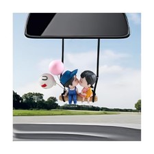 Car Swinging Ornament, Cartoon Couple Pendant Rear View Mirror Lovely Couple
