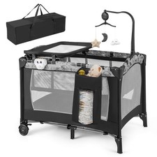 3-in-1 Baby Bassinet Portable Pack and Play w/ Removable Changing Table Mattress