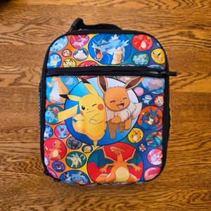 Pokemon Pikachu Eevee Charizard Lunch Bag Insulated Kids School Travel Snacks