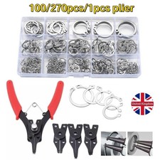 270X SNAP RING ASSORTMENT SET EXTERNAL C CLIPS CIRCLIP RETAINING SNAP HOOK RING