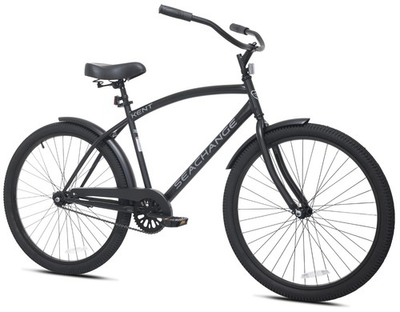 #ad Kent Men#x27;s Sea Change 26 inch Cruiser Bicycle Black with Steel Frame $159.90