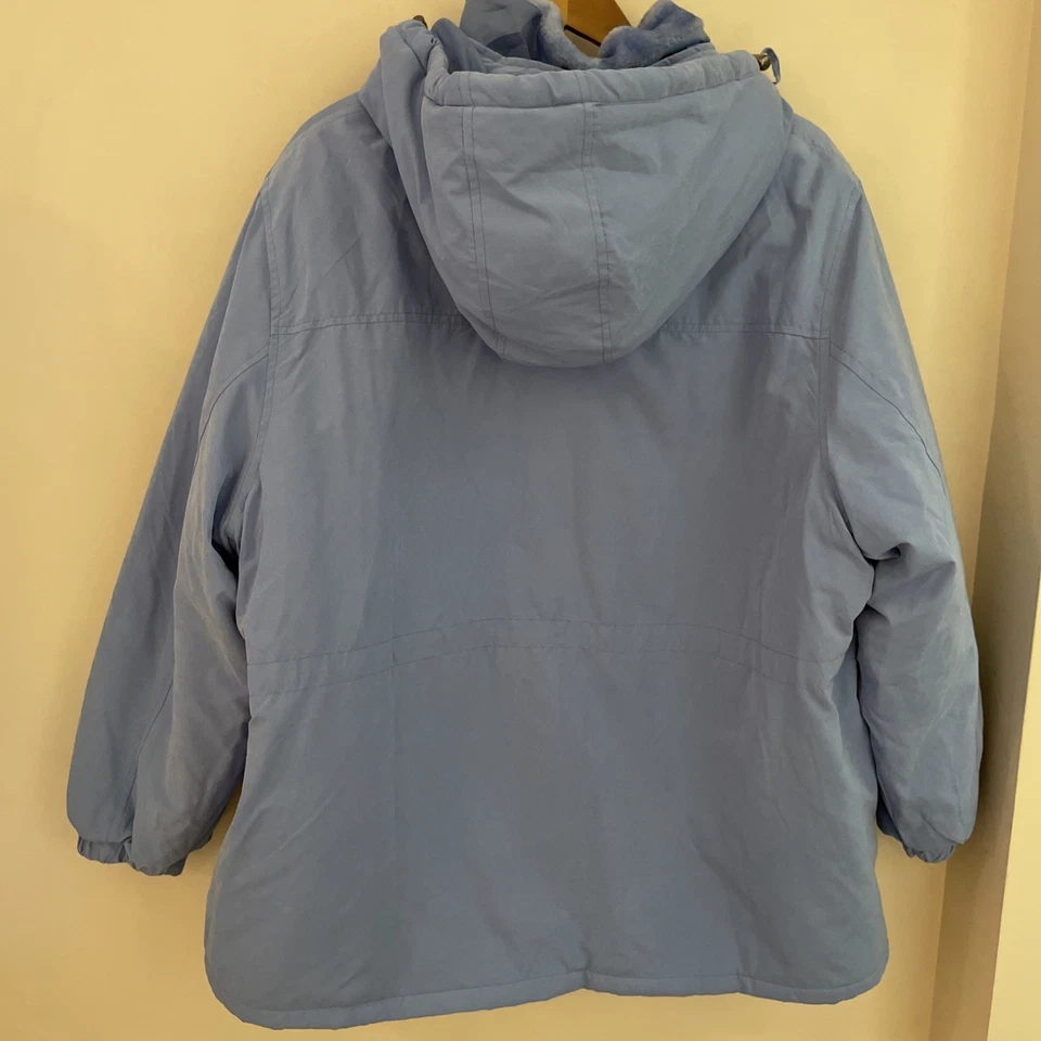 Chaqueta de invierno parka con cremallera completa Totes para mujer 2XL lavanda capucha extraíble acogedora Foto 3 de 4