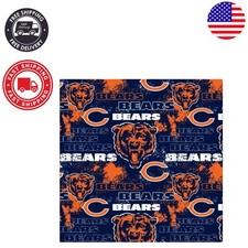100 Cotton Chicago Bears Fabric in Fat Quarter, Half Yard  More Sizes