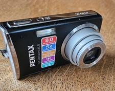 Pentax Optio M50 8.0MP Compact Digital Camera Black, battery, case. RfA5