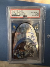 Barry Sanders On Card Auto 1996 Upper Deck SPX45 Die-Cut Psa