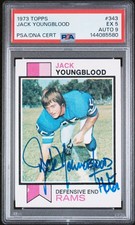 1973 Topps Jack Youngblood Rookie Card HOF 01 PSA 5 DNA AUTO 9. rookie card picture