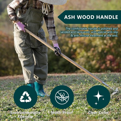 Triangle Hoe, 60'' Winged Weeder Garden Hoes with Long Wood Handle, Gardener ... - Picture 4 of 6