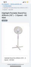 Highlight Portable Stand Fan 406mm (16") - 3 Speed - 40 Watt