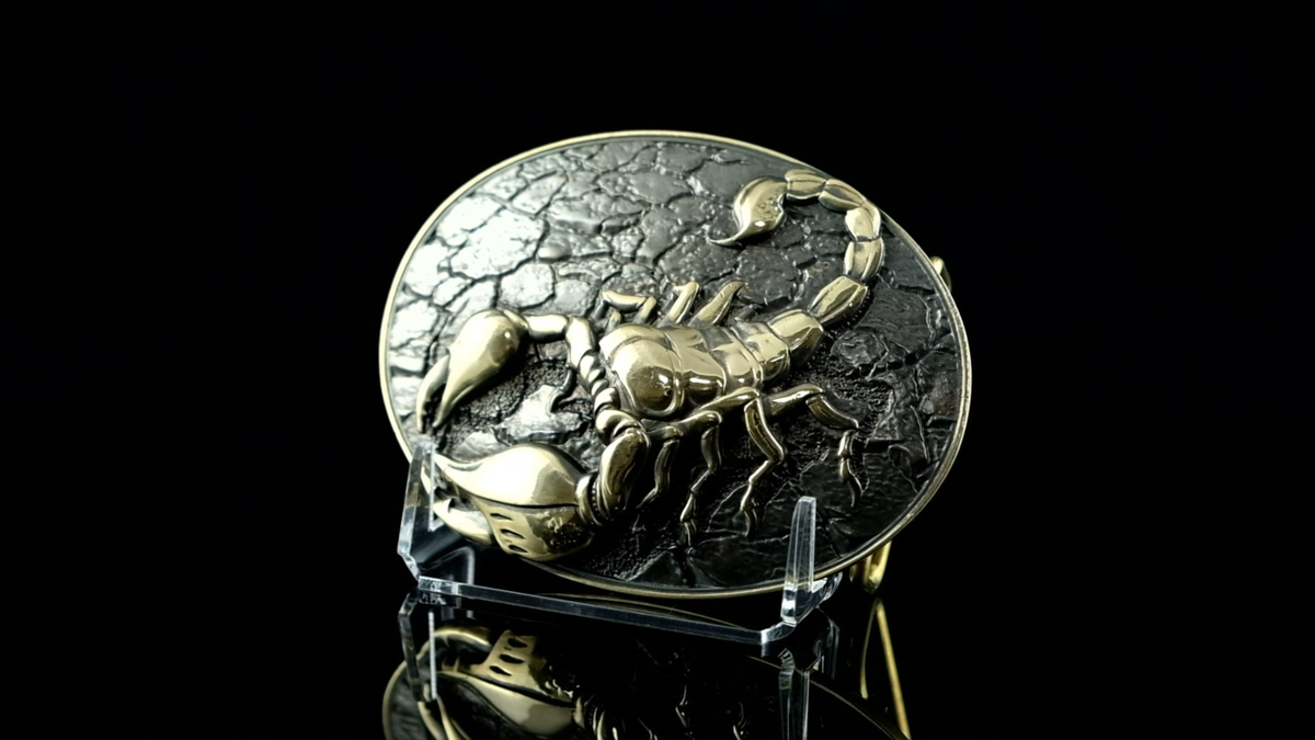 Scorpion belt buckle, Scorpion solid brass belt buckle for casual