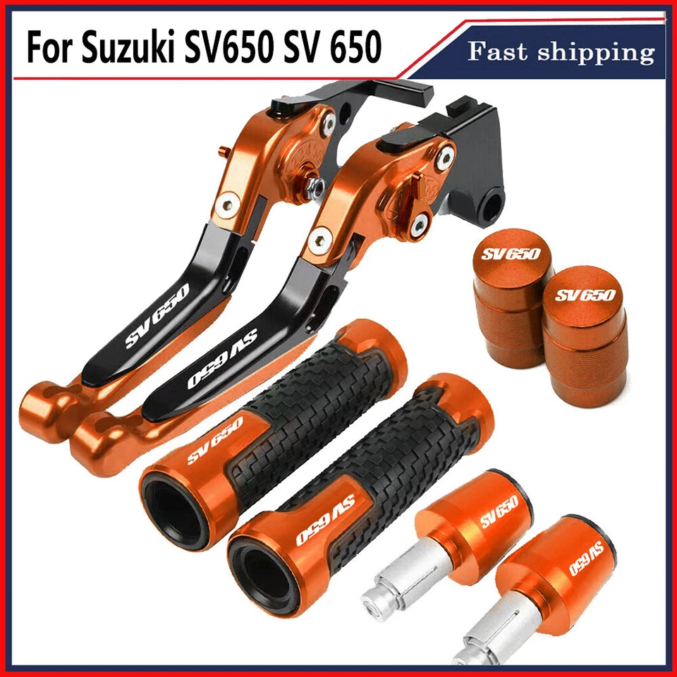 CNC Brake Clutch Levers Handlebars End Plugs Valve Cap Set for Suzuki SV650 - Imagem 4 de 4