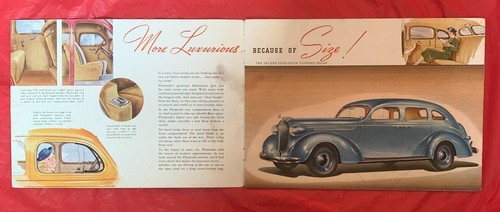 1938 Plymouth "DeLUXE" - Original Car Dealer Sales Brochure / Catalog - Picture 3 of 10