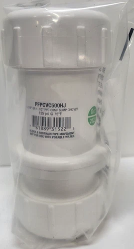PROFLO PFPCVC500HJ PVC SUMP CHECK VALVE 1-1/4 OR 1-1/2" - Picture 2 of 2