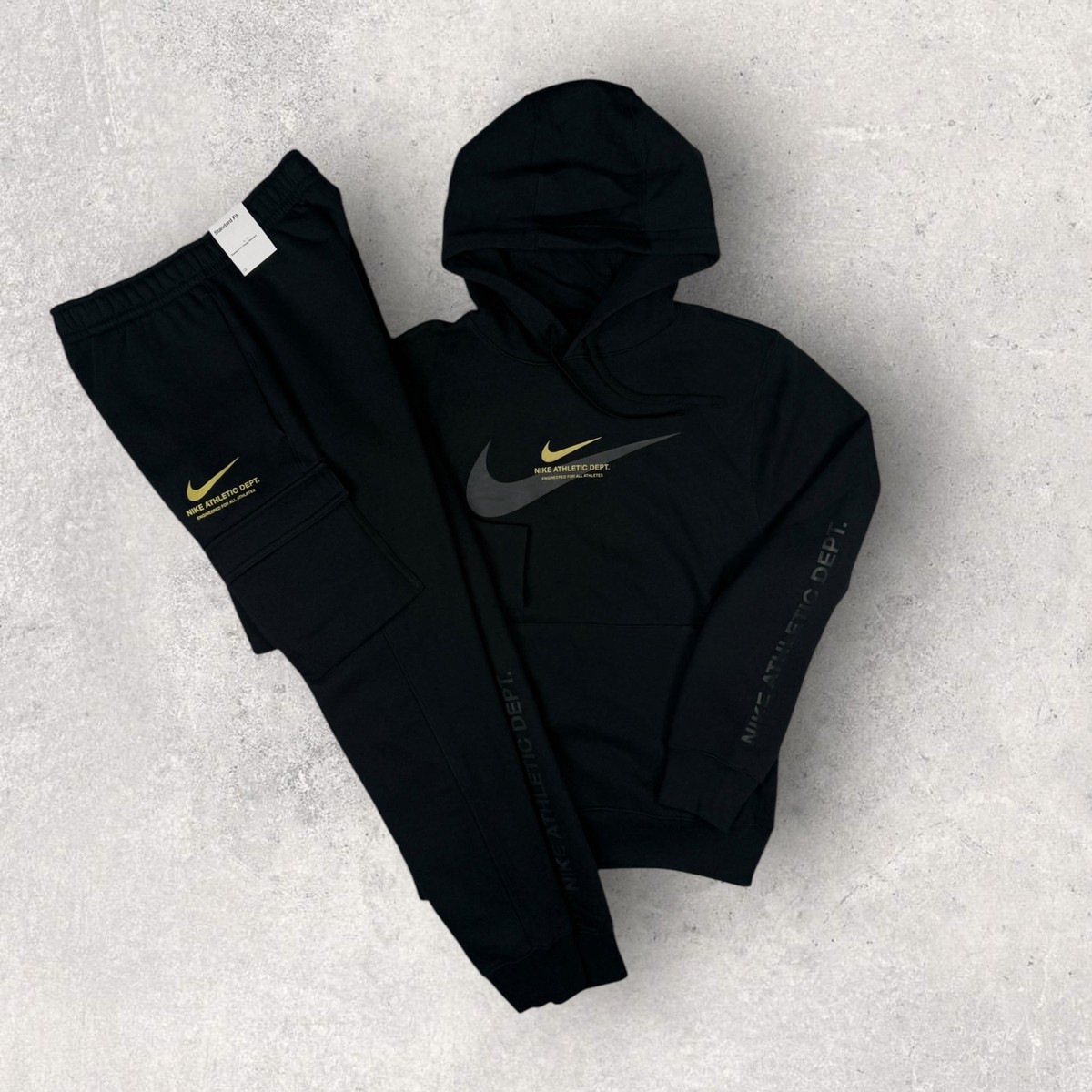 NIKE ATHLETIC DEPT FLEECE TRACKSUIT BLACK/GOLD UK