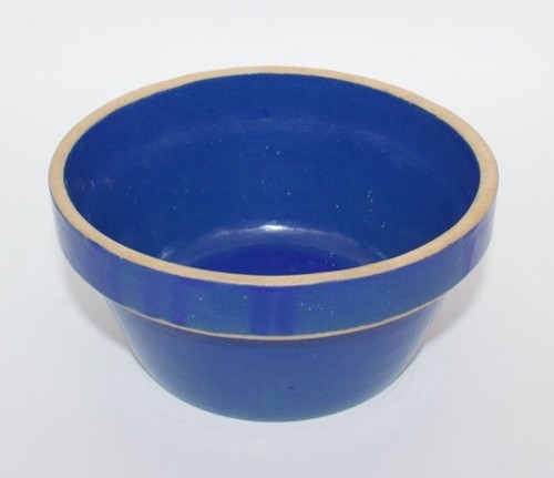 CLAY CITY POTTERY Blue Stoneware Mixing Bowl