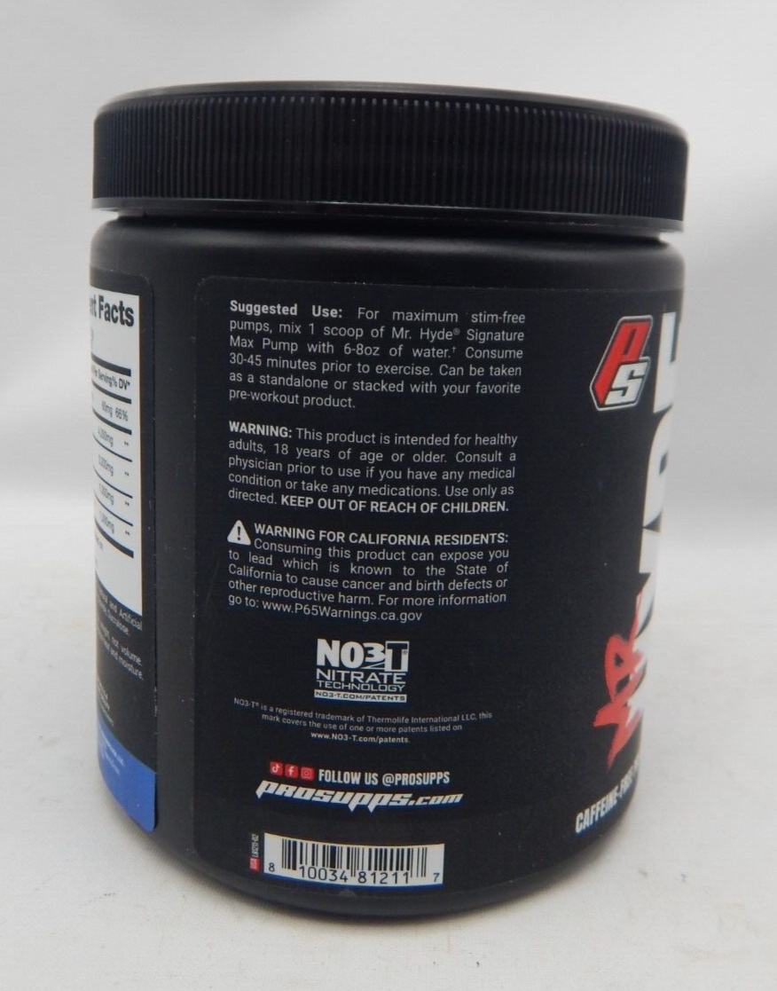 Hyde Signature Max Pump PreWorkout Powder Blue Razz 20 Servings 04/