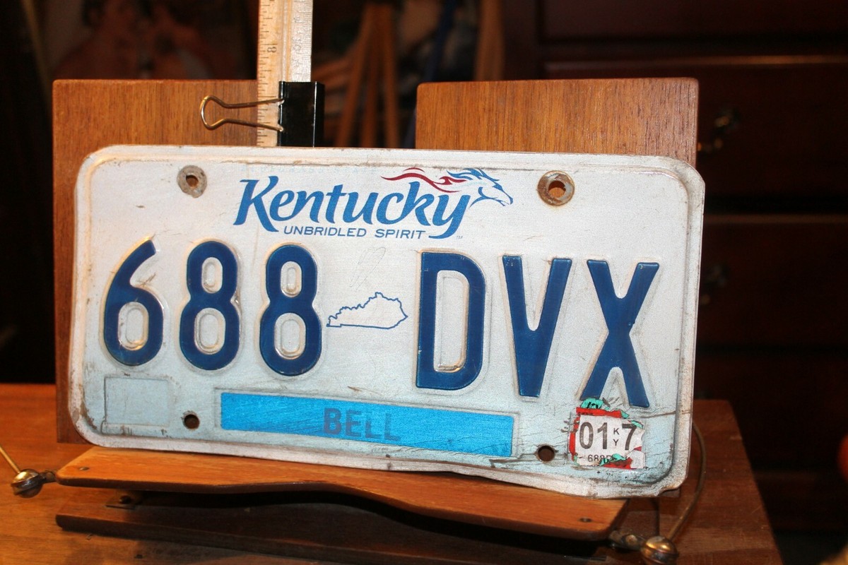 2001 Kentucky License Plate Bell County 688 DVX VERY ROUGH | eBay
