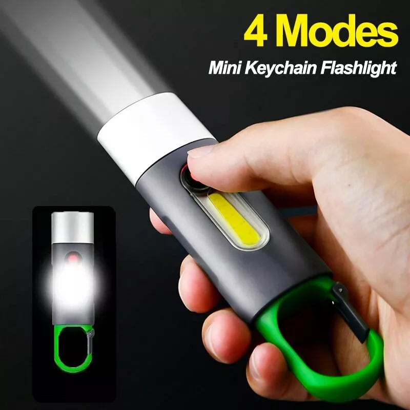 Mini lampe de poche porte-clés LED lampe torche COB Ultra