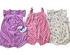 NWT Carter's Baby Girls 9m Summer Romper LOT Of 3 Toucan Butterflies  Floral