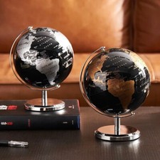 5.5 World Map Globe On Metal Base Tabletop Ro...