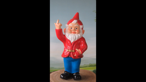 Gartenzwerg mit Stinkefinger 33cm zeigt Mittelfinger Zwerg Figur Gag