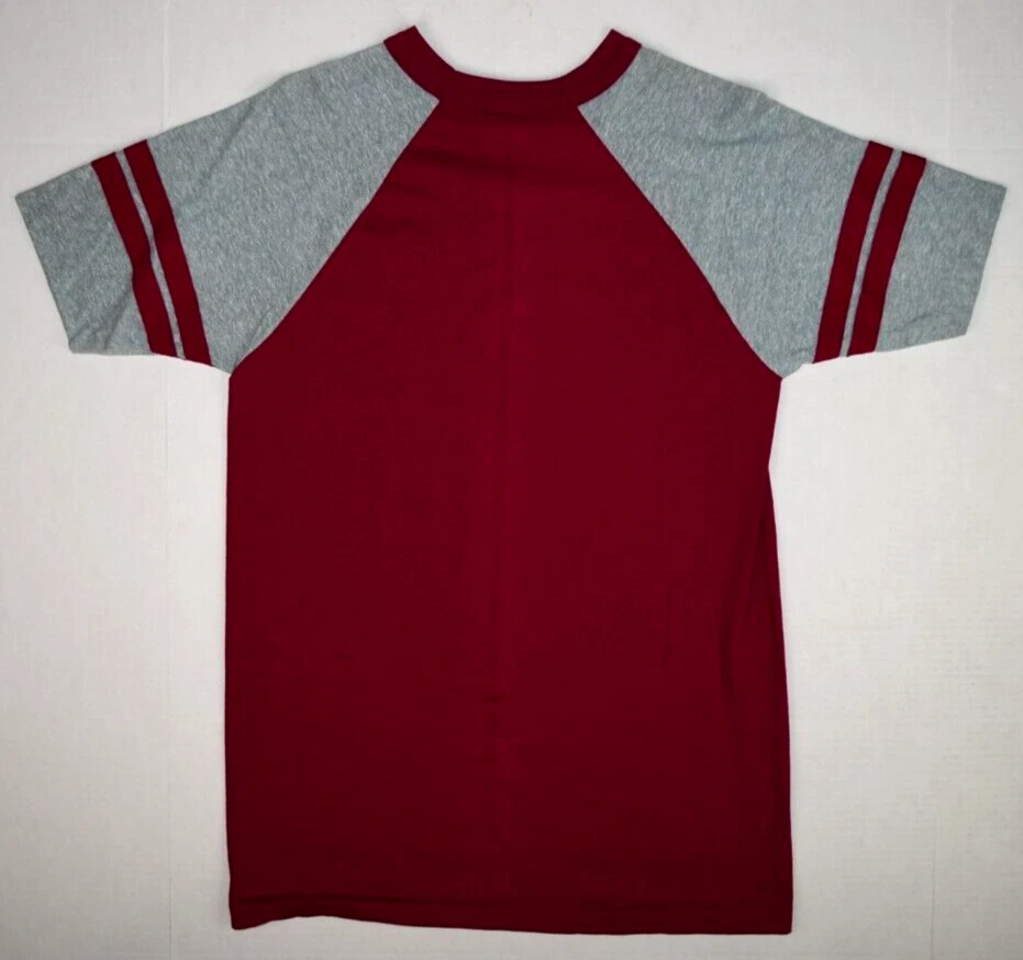 Camiseta ASU De Colección Arizona State Talla XS/S 70s Gris Cinta Raglán Logo Granate Foto 3 de 4