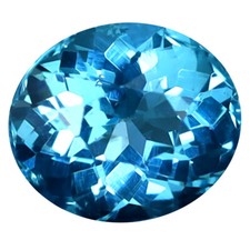 0.88 ct Superior Oval Cut 7 x 6 mm Brazil Paraiba Blue Apatite Gemstone