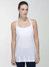 Lululemon Flow & Go Tank Top-Yoga/Gym-Stappy-Long Length-White-Size 2