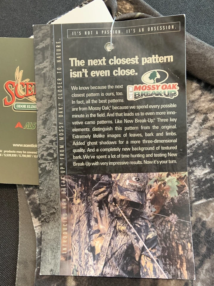 NOS Cabelas Mossy Oak Hunting Cap Strap Face Mask Men One Size Camo Made USA - Image 3 of 4