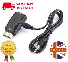 Image of HDMI to VGA Adapter Converter with 3.5mm Audio Jack Cable Male to FemaleConnect