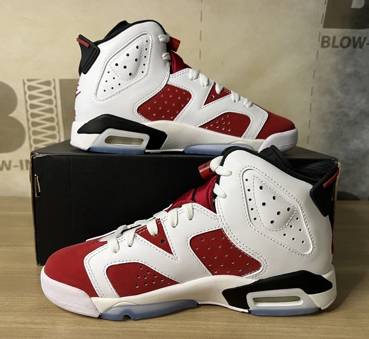 NEW Nike Air Jordan 6 Retro Carmine Red White Black 384665-106 GS