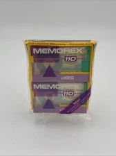 2 Pack Memorex DBS 110 Vintage Tape Cassettes New Factory Sealed Audio